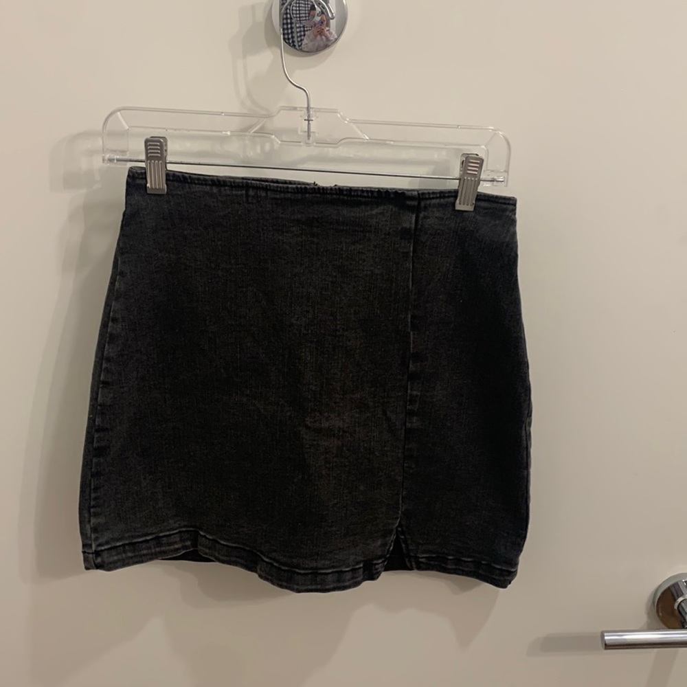 Denim black jean skirt
